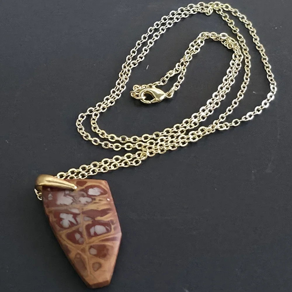 Noreena Jasper Pendant Brown Stone on 23